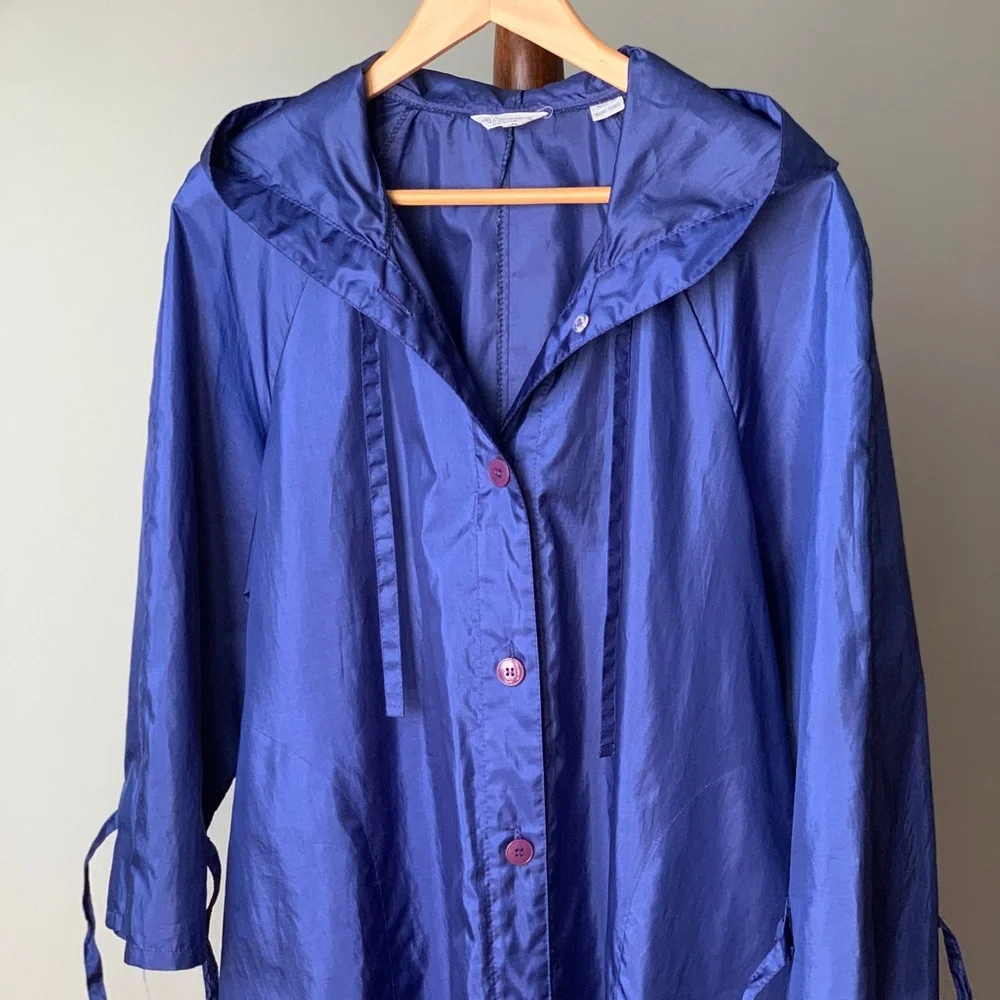 Windbreaker Hooded Long Jacket Vintage Alorna S/M - Picture 5 of 14